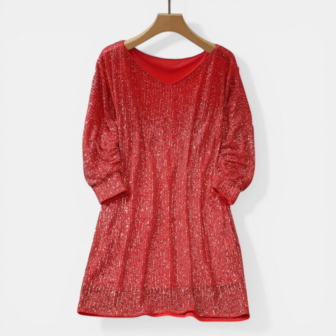 Madeleine | Sequin Long Sleeve Mini Dress