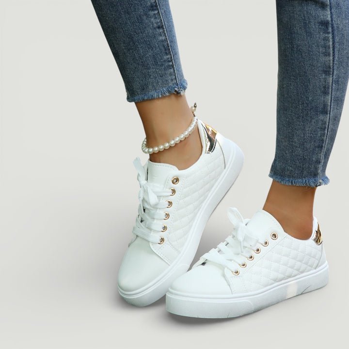 Susan | Quilted Lace-Up Sneaker