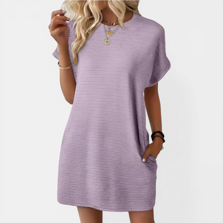 Wendy | Round Neck Short Sleeve Mini Dress