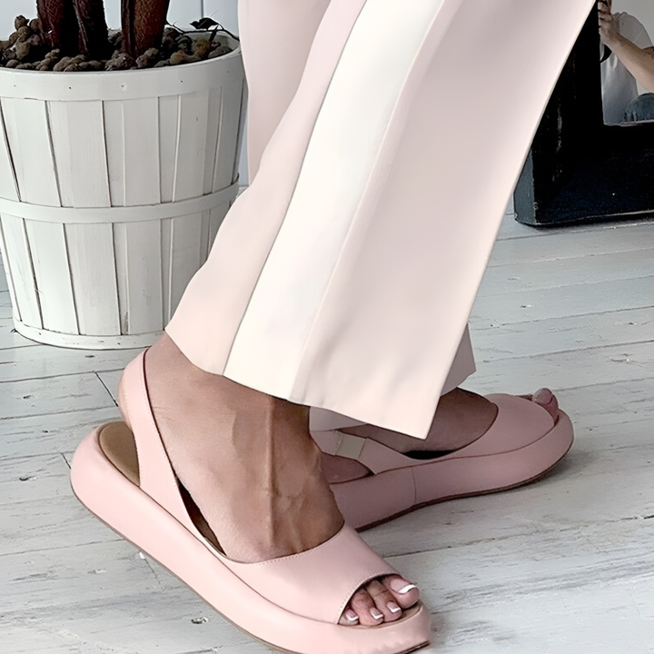 Maxine | Open Toe Flat Slingback Sandal