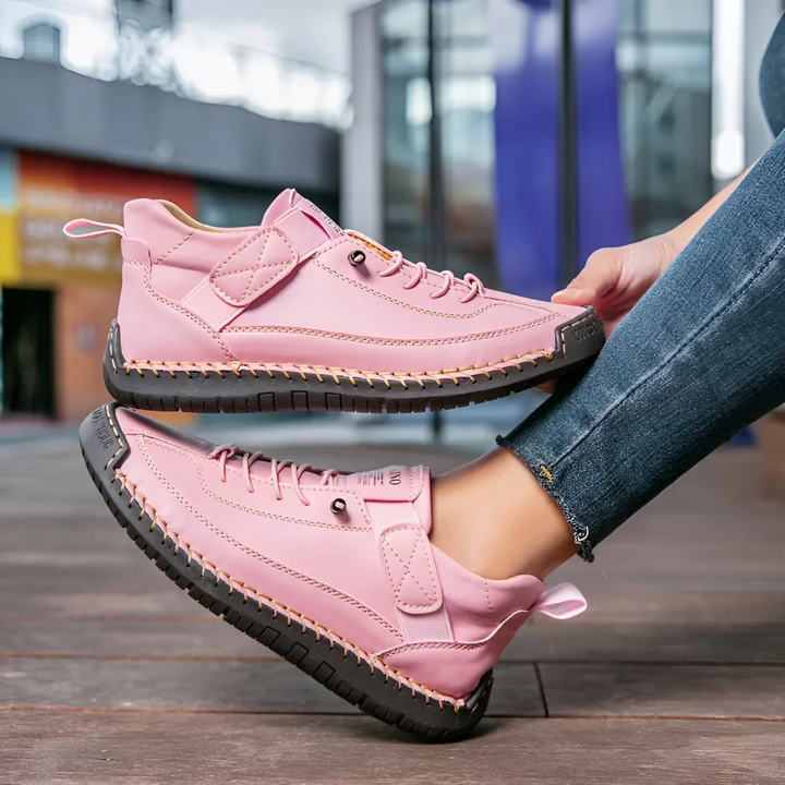 Florence | Lace-Up Sneaker with Topstitched Upper