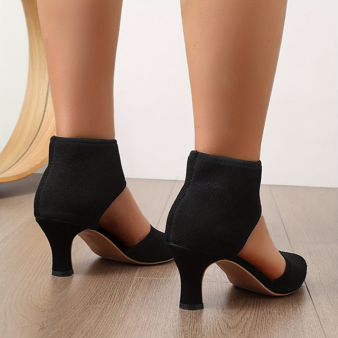 Edna | Open Toe High Heel Sandal with Wide Ankle Cuff