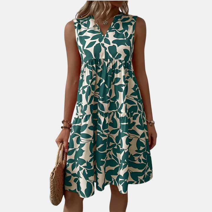 Theodora | Sleeveless Floral A-Line Dress