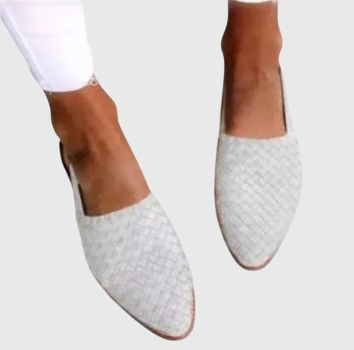 Trudy | Pointed Toe Slip-On Loafer with Textured Upper
