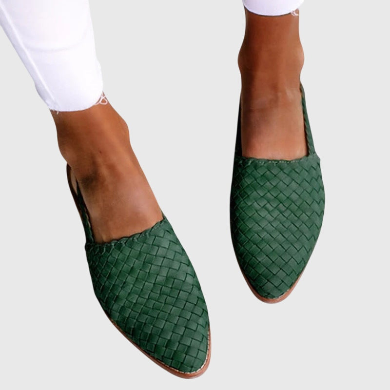 Trudy | Pointed Toe Slip-On Loafer with Textured Upper
