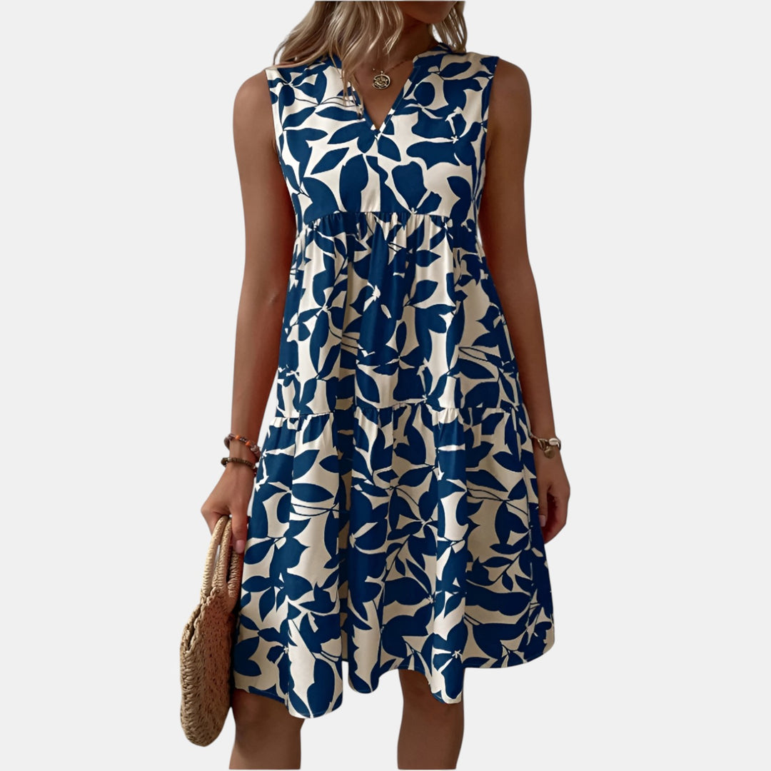 Theodora | Sleeveless Floral A-Line Dress