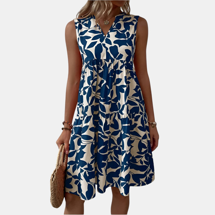 Theodora | Sleeveless Floral A-Line Dress