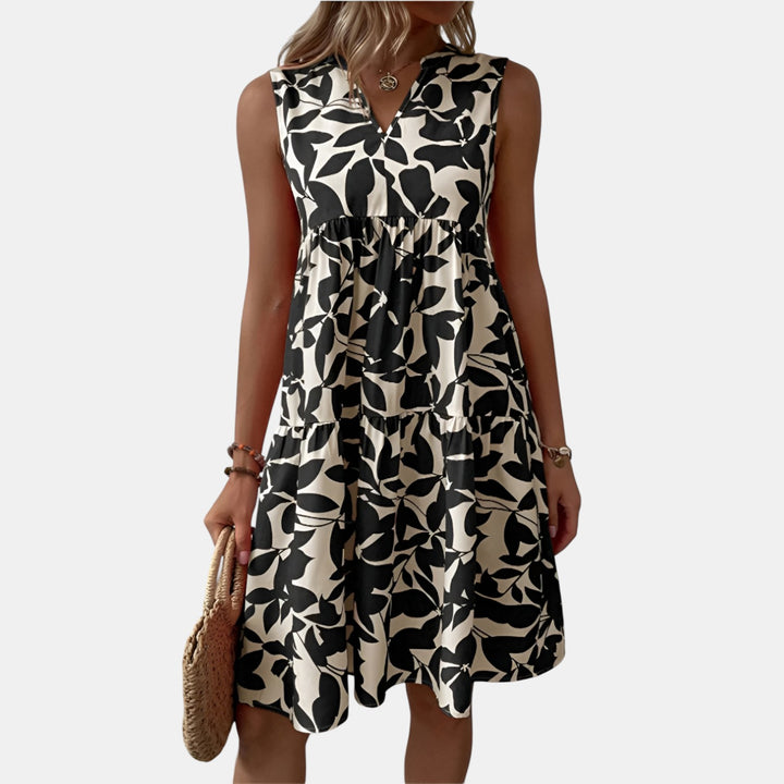Theodora | Sleeveless Floral A-Line Dress