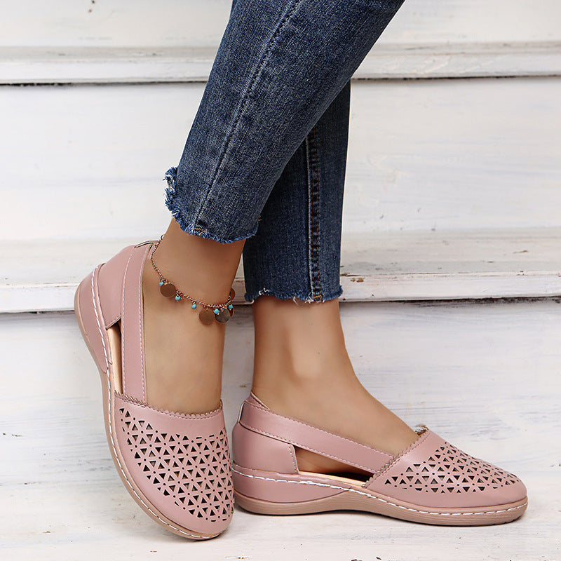 Helen | Closed Toe Slingback Flat Sandal