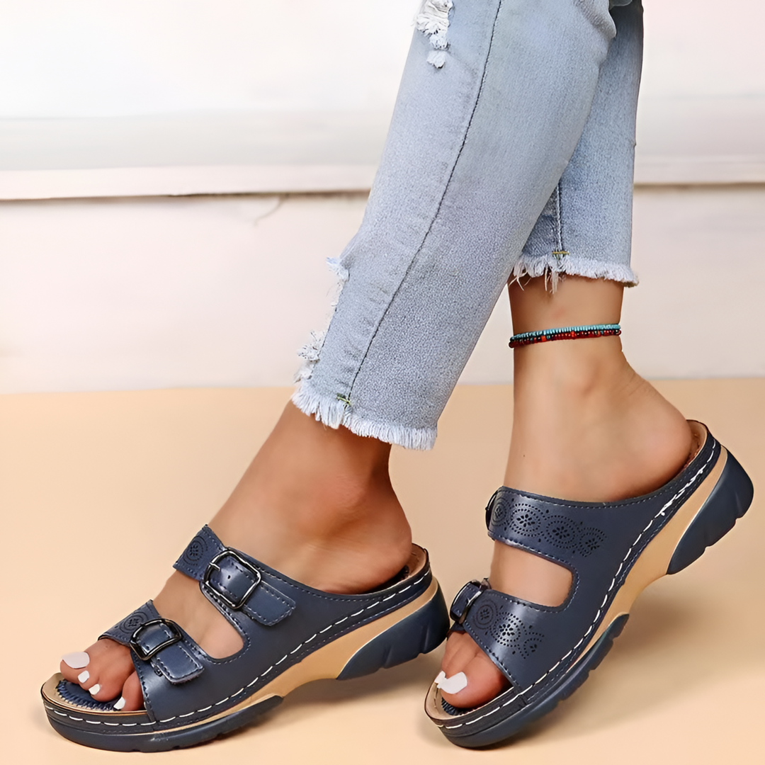 Wilma | Double Strap Platform Slide Sandal