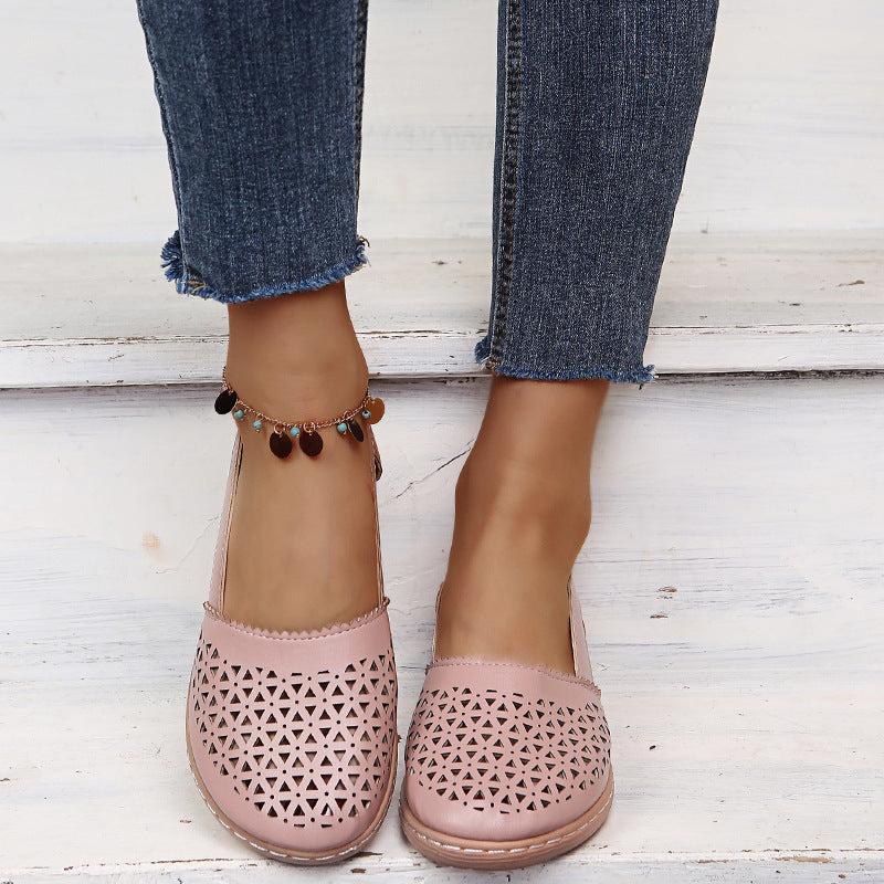 Helen | Closed Toe Slingback Flat Sandal