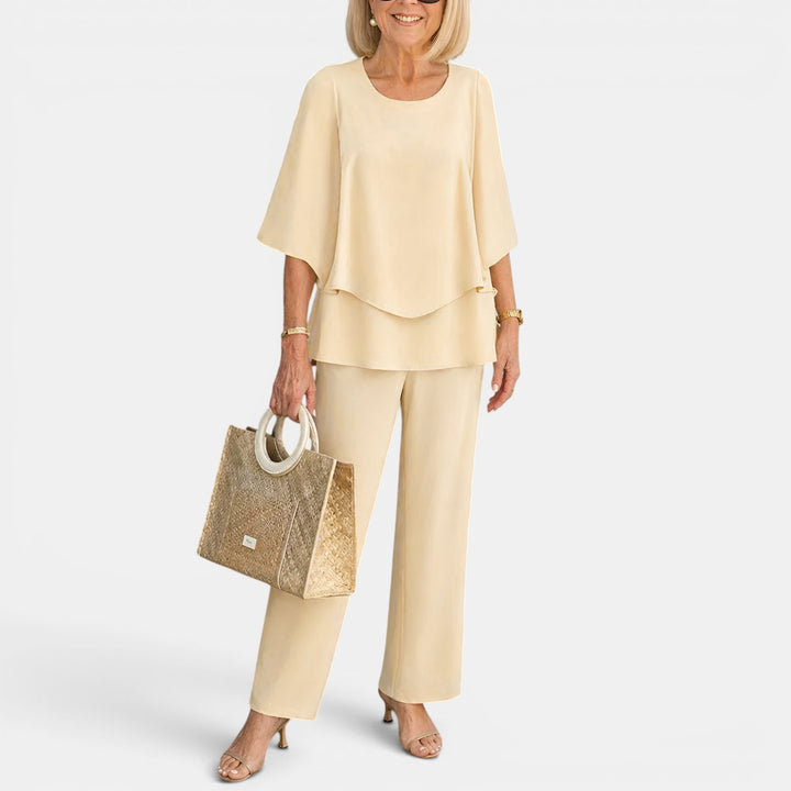Martha | Two-Piece Top and Wide-Leg Pants Set