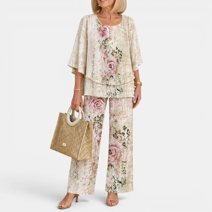 Martha | Two-Piece Top and Wide-Leg Pants Set