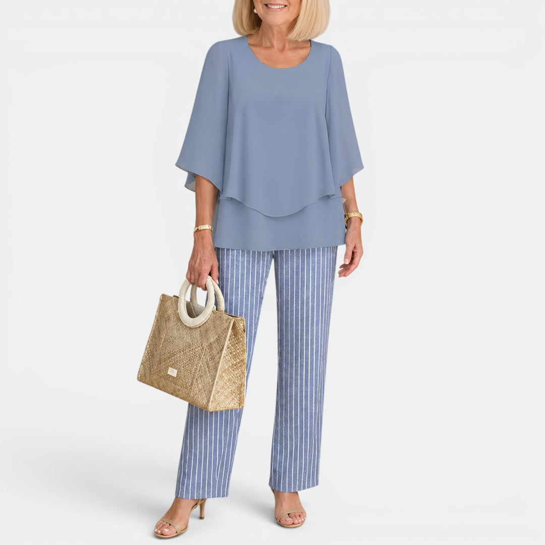 Martha | Two-Piece Top and Wide-Leg Pants Set
