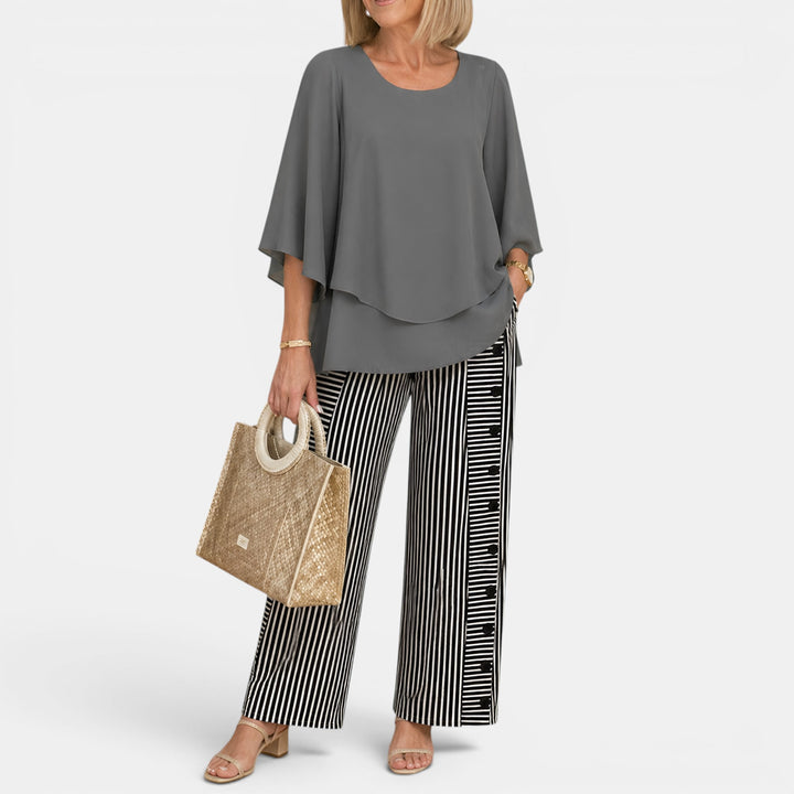 Martha | Two-Piece Top and Wide-Leg Pants Set