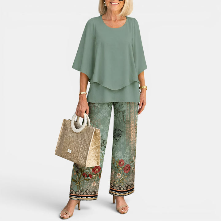 Martha | Two-Piece Top and Wide-Leg Pants Set