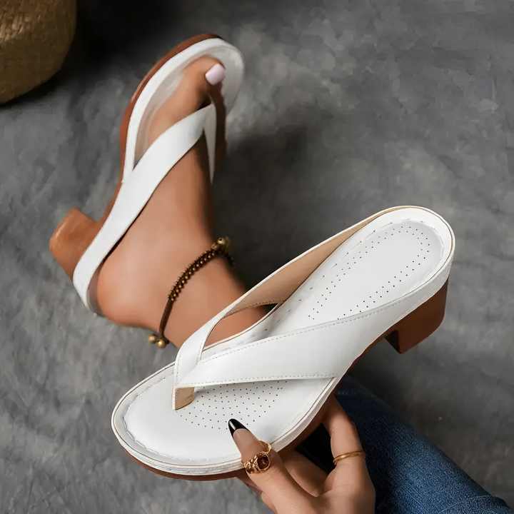 Lenora | Block Heel Thong Platform Sandal