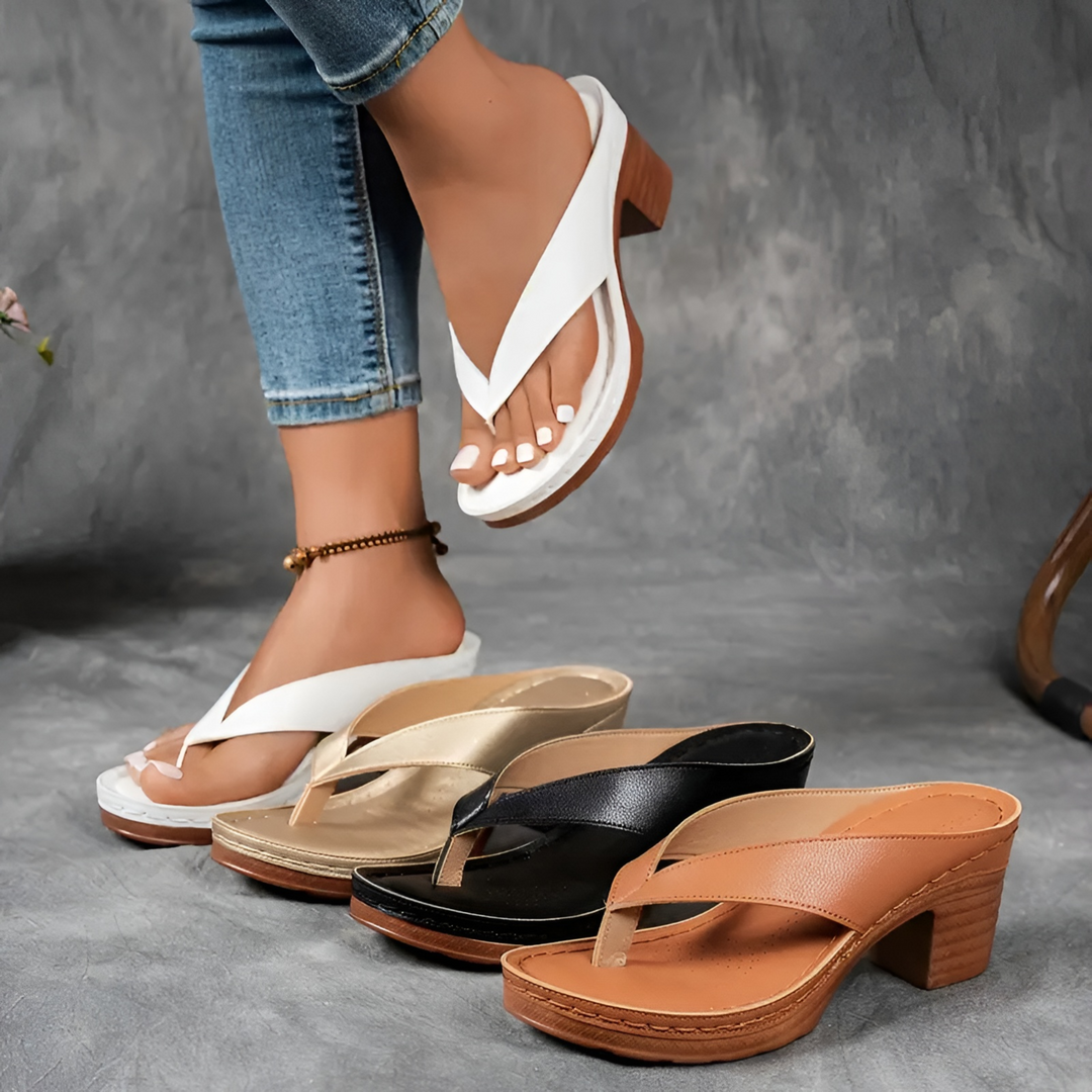 Lenora | Block Heel Thong Platform Sandal