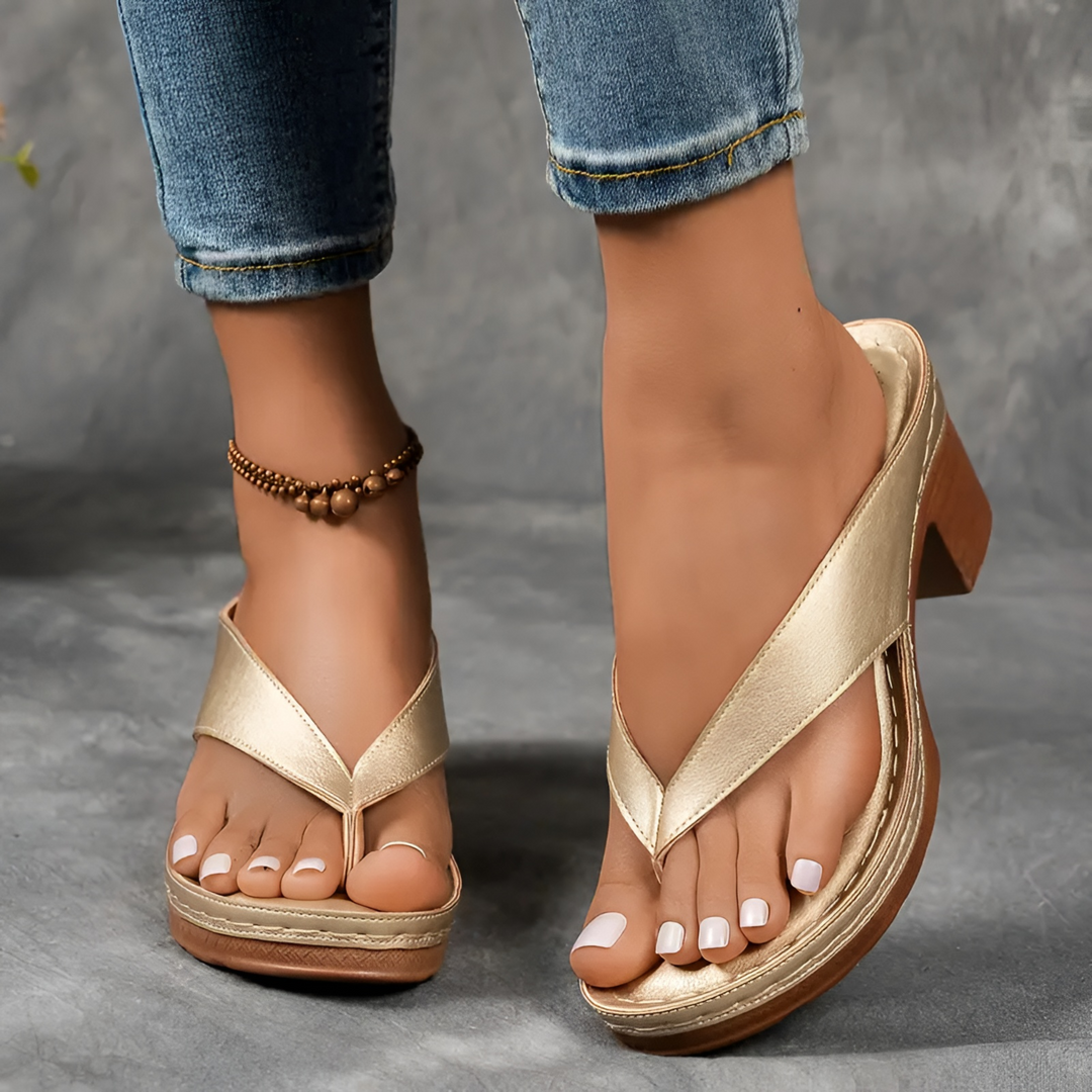 Lenora | Block Heel Thong Platform Sandal