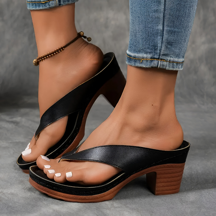Lenora | Block Heel Thong Platform Sandal