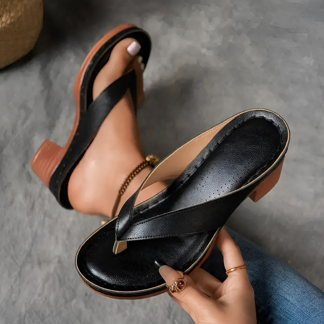 Lenora | Block Heel Thong Platform Sandal
