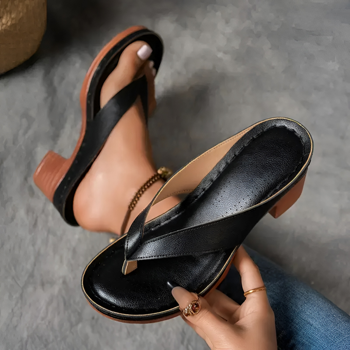 Lenora | Block Heel Thong Platform Sandal