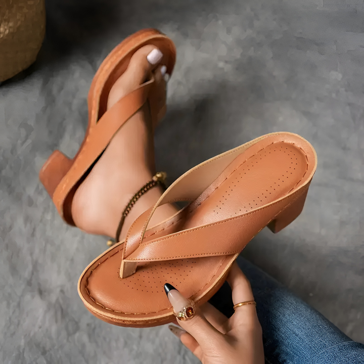 Lenora | Block Heel Thong Platform Sandal