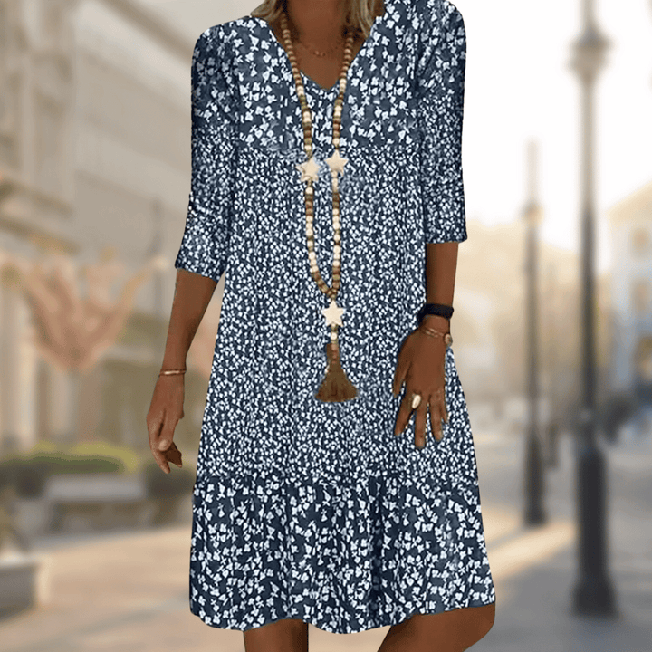 Solara | Floral V-Neck Swing Dress