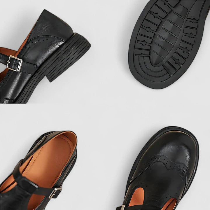 Miriam | Brogue Mary Jane Block Heel Shoe