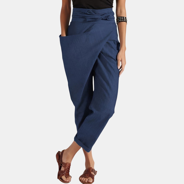 Alexandrine | Asymmetric Wrap Front Harem Pants