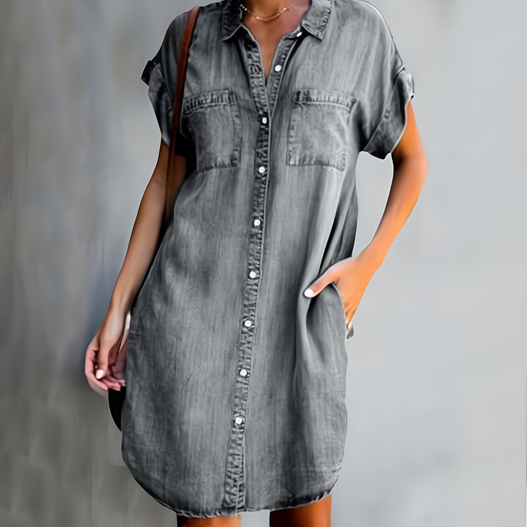Geraldine | Button-Down Mini Shirt Dress