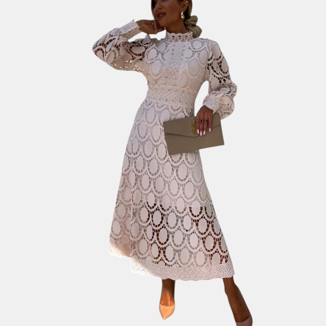 Joanne | Lace Long Sleeve Midi Dress