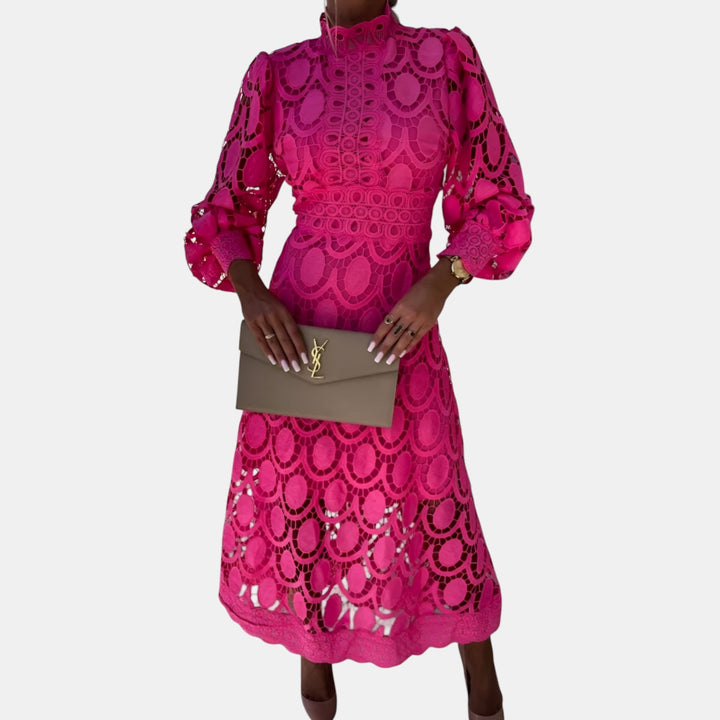 Joanne | Lace Long Sleeve Midi Dress