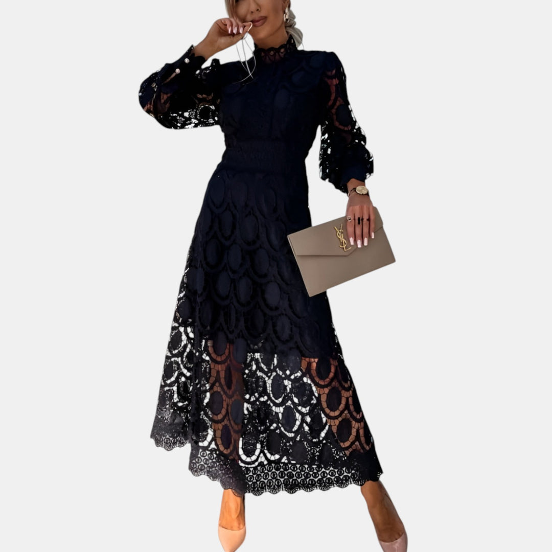 Joanne | Lace Long Sleeve Midi Dress