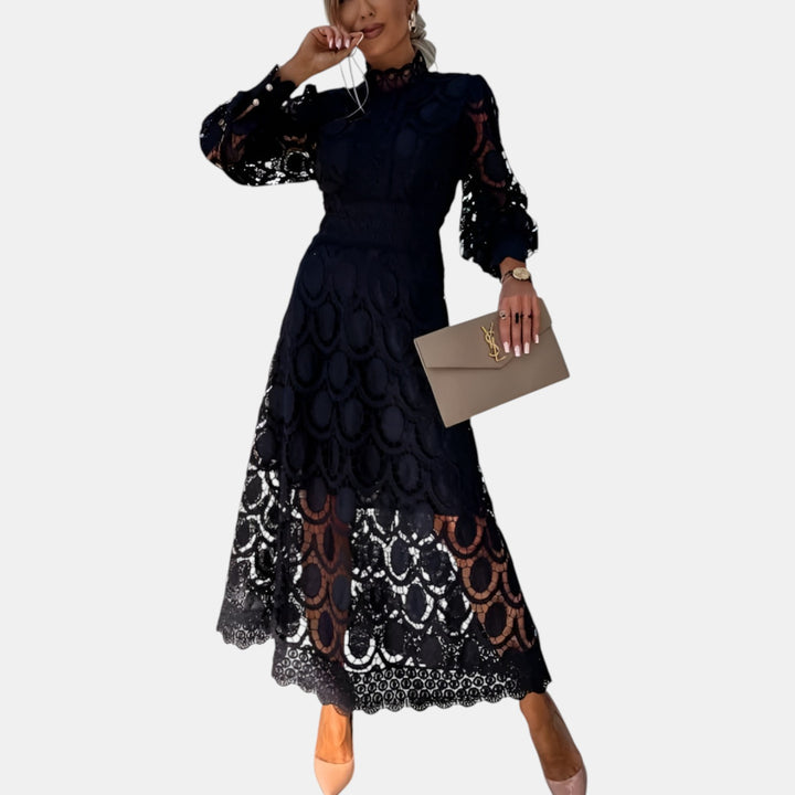 Joanne | Lace Long Sleeve Midi Dress