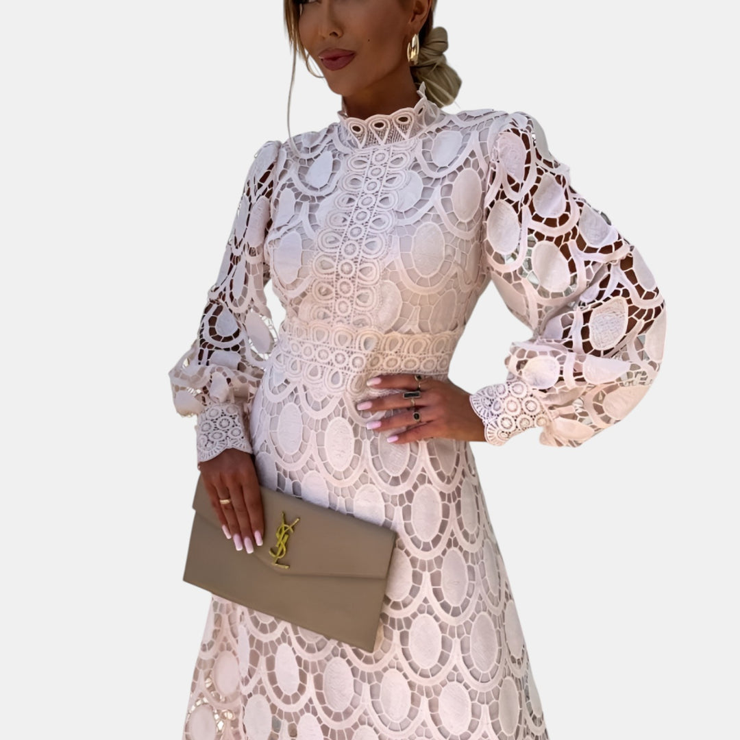 Joanne | Lace Long Sleeve Midi Dress
