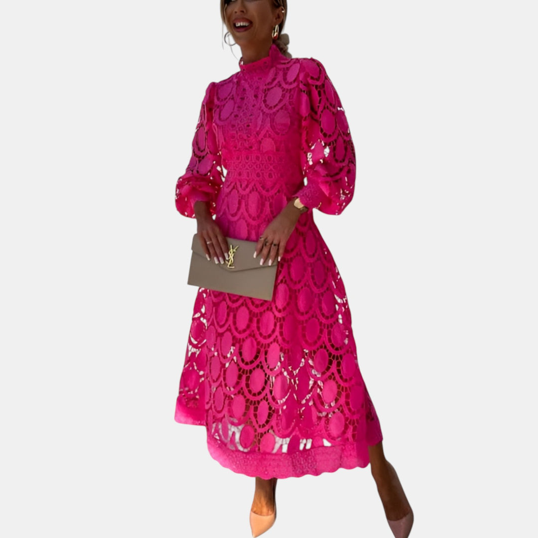 Joanne | Lace Long Sleeve Midi Dress