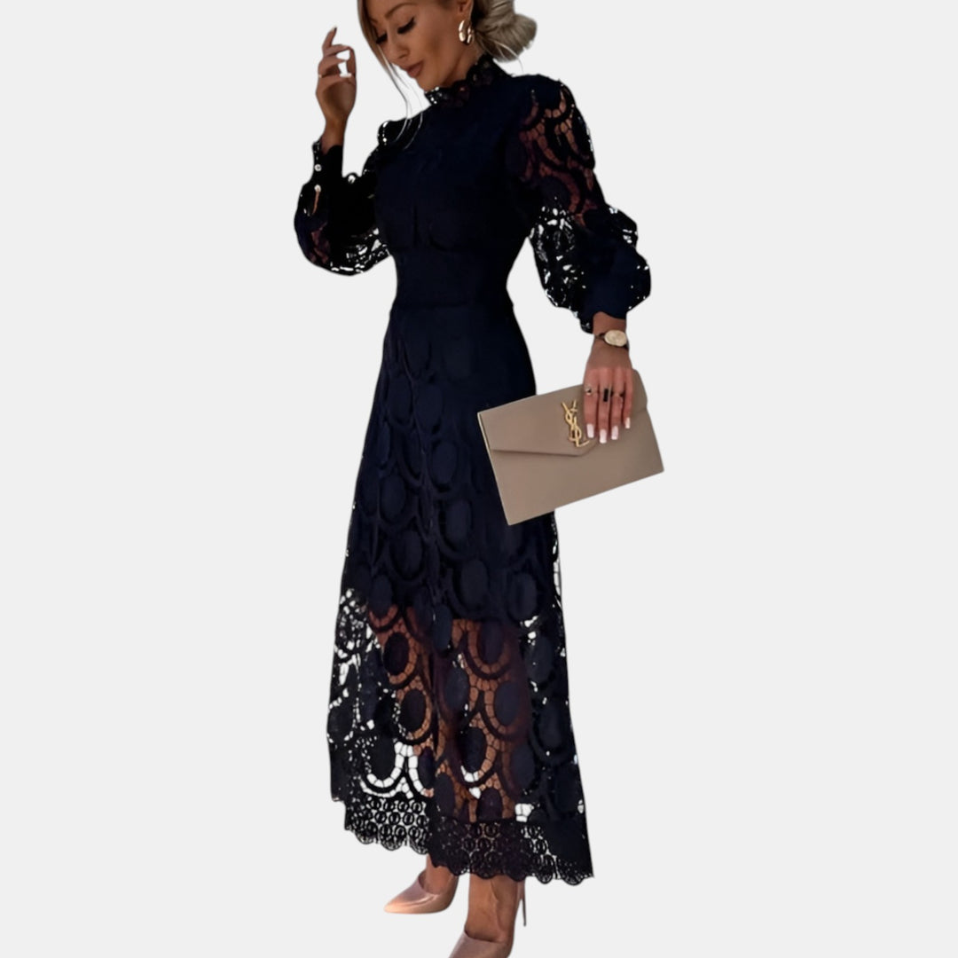 Joanne | Lace Long Sleeve Midi Dress