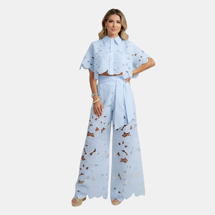 Lorraine | Floral Cutwork Two-Piece Set