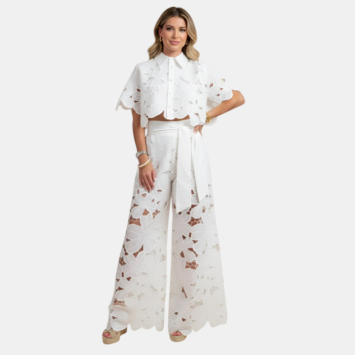 Lorraine | Floral Cutwork Two-Piece Set