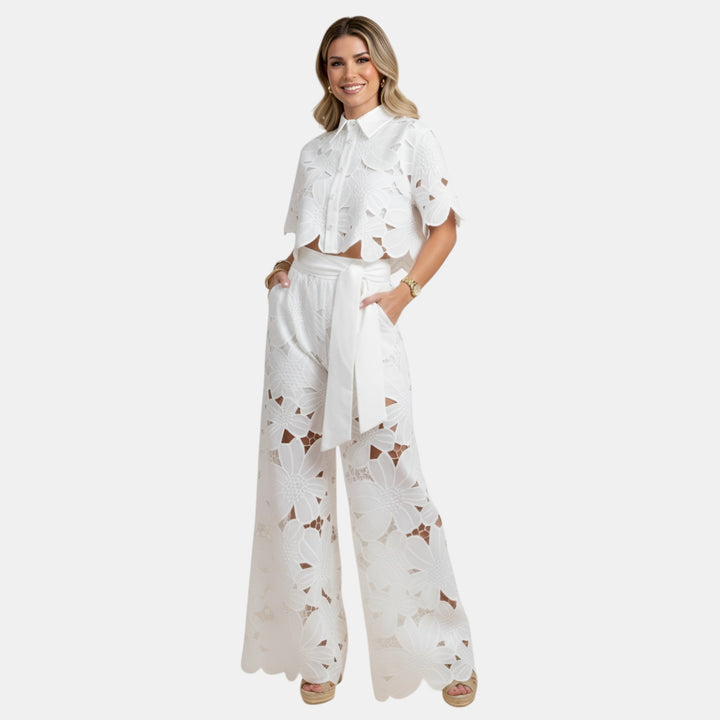 Lorraine | Floral Cutwork Two-Piece Set