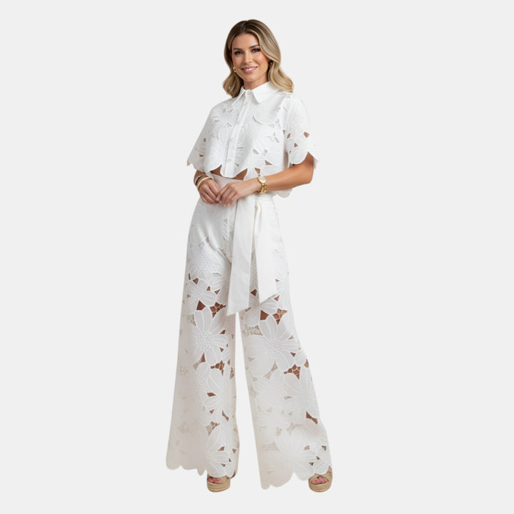 Lorraine | Floral Cutwork Two-Piece Set