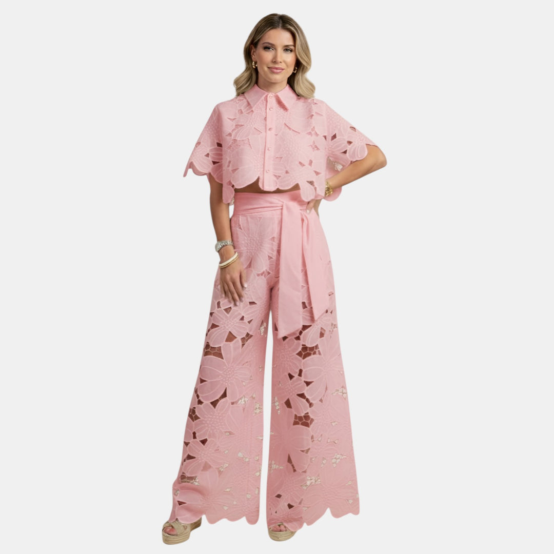 Lorraine | Floral Cutwork Two-Piece Set