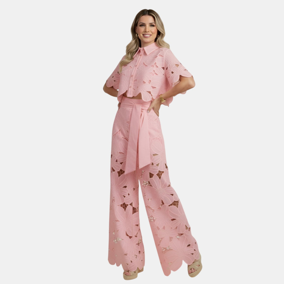 Lorraine | Floral Cutwork Two-Piece Set