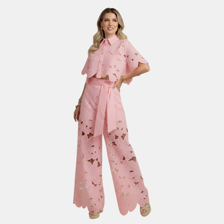 Lorraine | Floral Cutwork Two-Piece Set