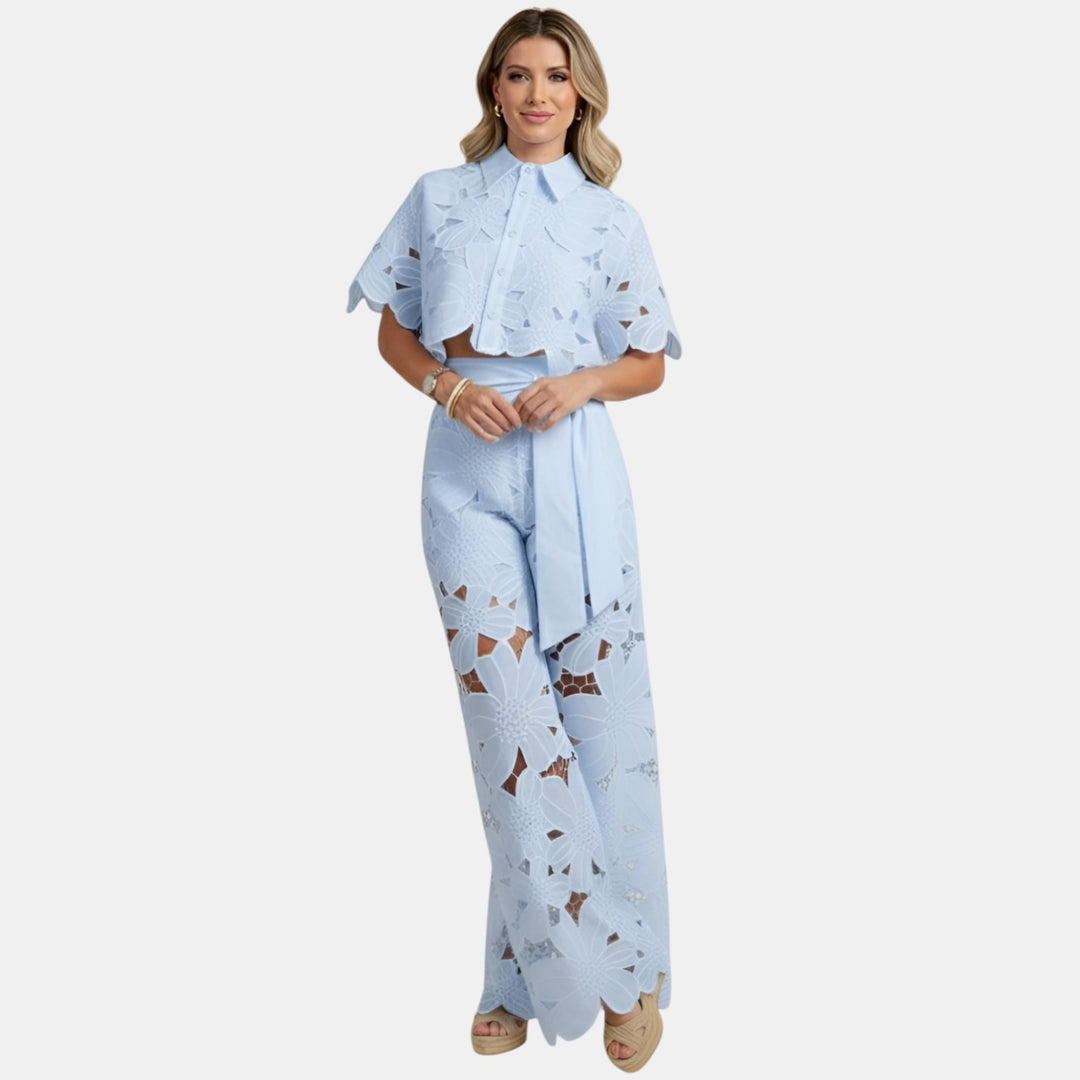 Lorraine | Floral Cutwork Two-Piece Set