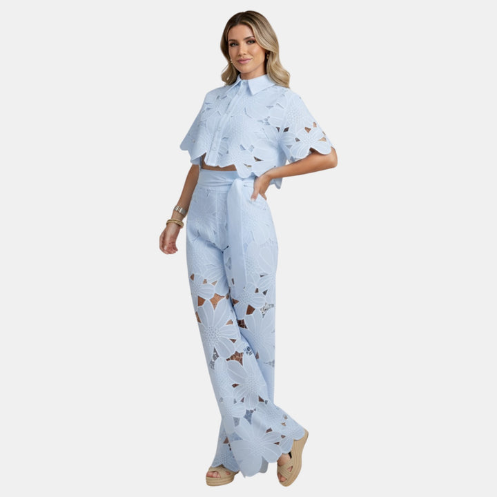 Lorraine | Floral Cutwork Two-Piece Set