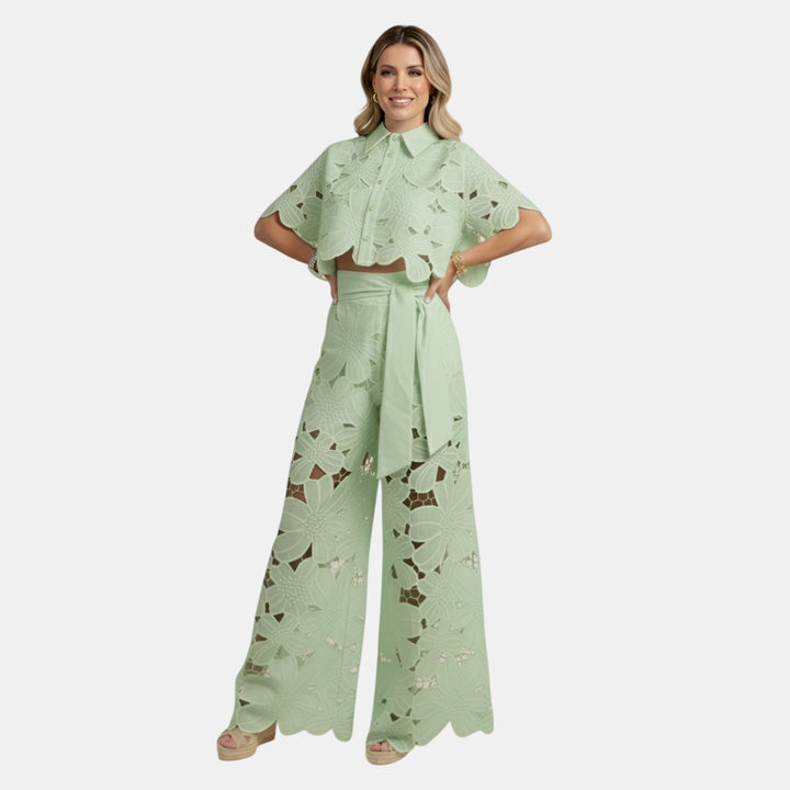 Lorraine | Floral Cutwork Two-Piece Set