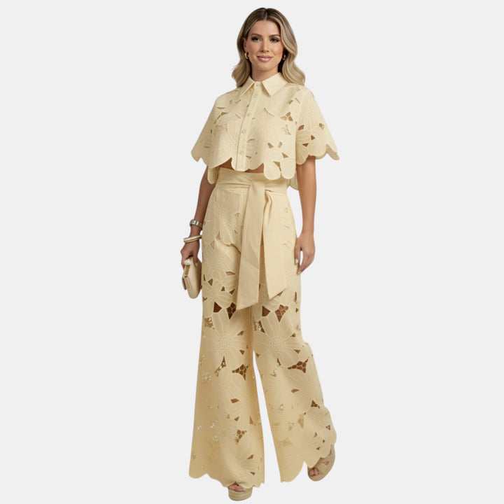 Lorraine | Floral Cutwork Two-Piece Set
