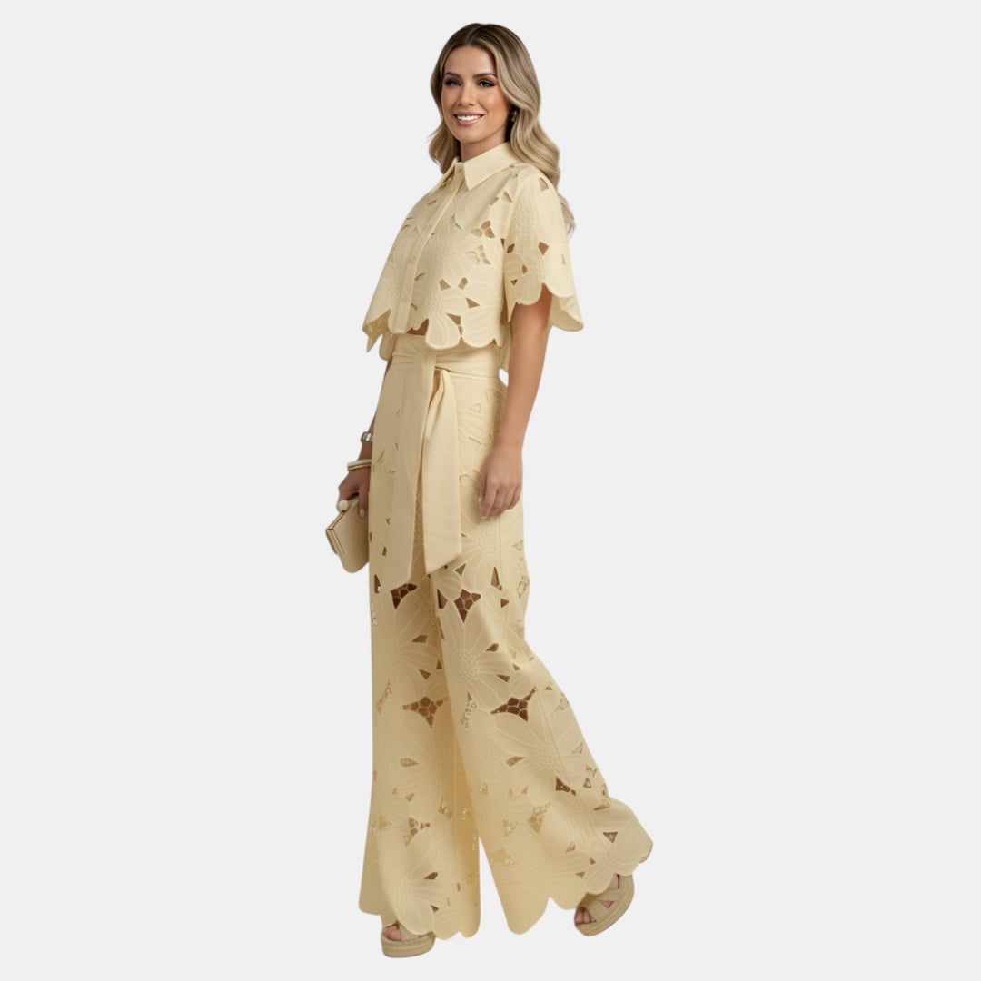 Lorraine | Floral Cutwork Two-Piece Set
